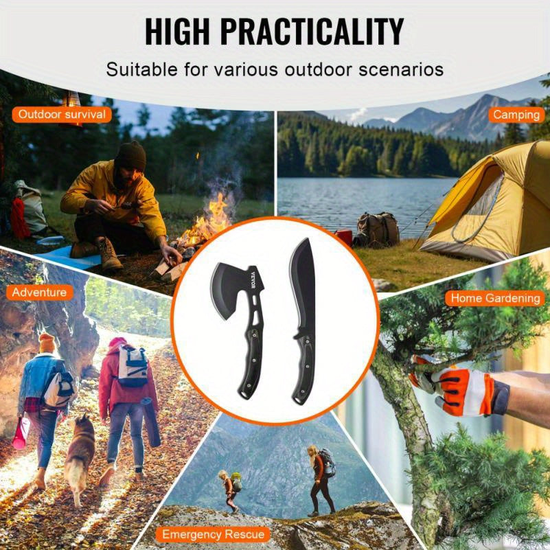 Hunting Knife And Axes Shaft Kit with Sheath, for Outdoor Camping Survival Equipment