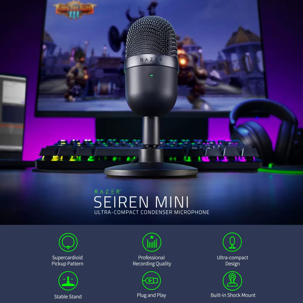 Seiren Mini Microphone USB Microphone Ultra-Compact Condenser Streaming Mic Seiren Mini Microphone USB