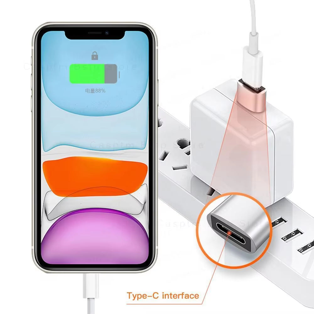 2PCS Charger Adapter for Iphone 14 13 12 11 Pro Max USB Type-C Adapter Type C USB-C Converter USB to Type C OTG Adapter Cables