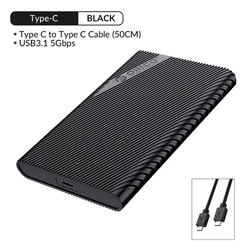 2.5 Inch HDD Case Type C External Hard Drive Case SATA to USB 3.1 HDD Enclosure Box for SATA HDD SSD Case Support UASP