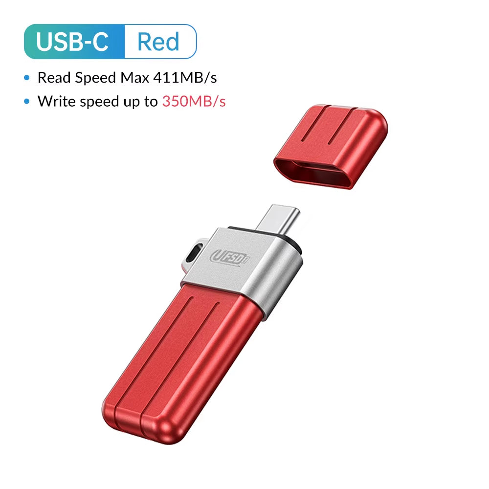 UFSD All Metal 512GB USB Flash Drive 411MB/S Pen Drives 256GB 128GB 64GB USB Stick Type C Pendrives Memory Stick U Disk