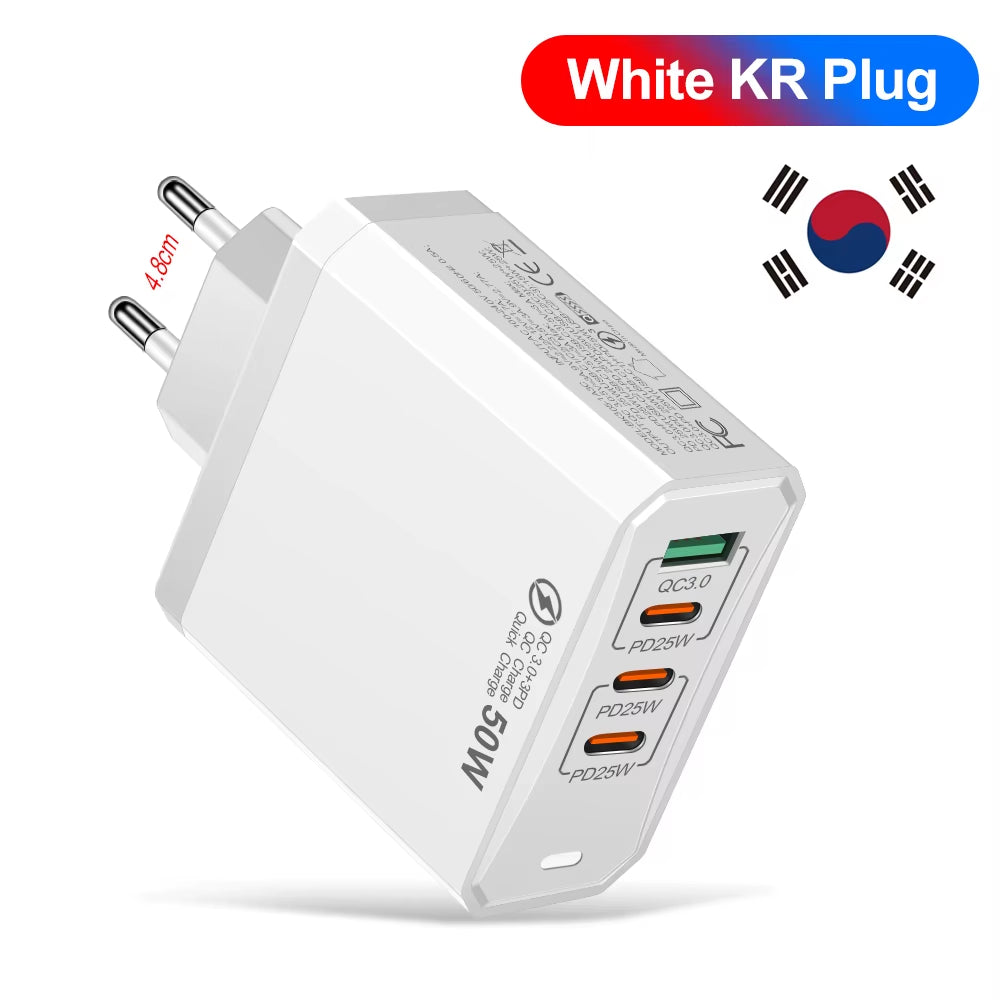 Total 100W USB Charger Phone Charger Fast Charging for Xiaomi Samsung Huawei Travel Charger Adaptor for Iphone Quick Charger