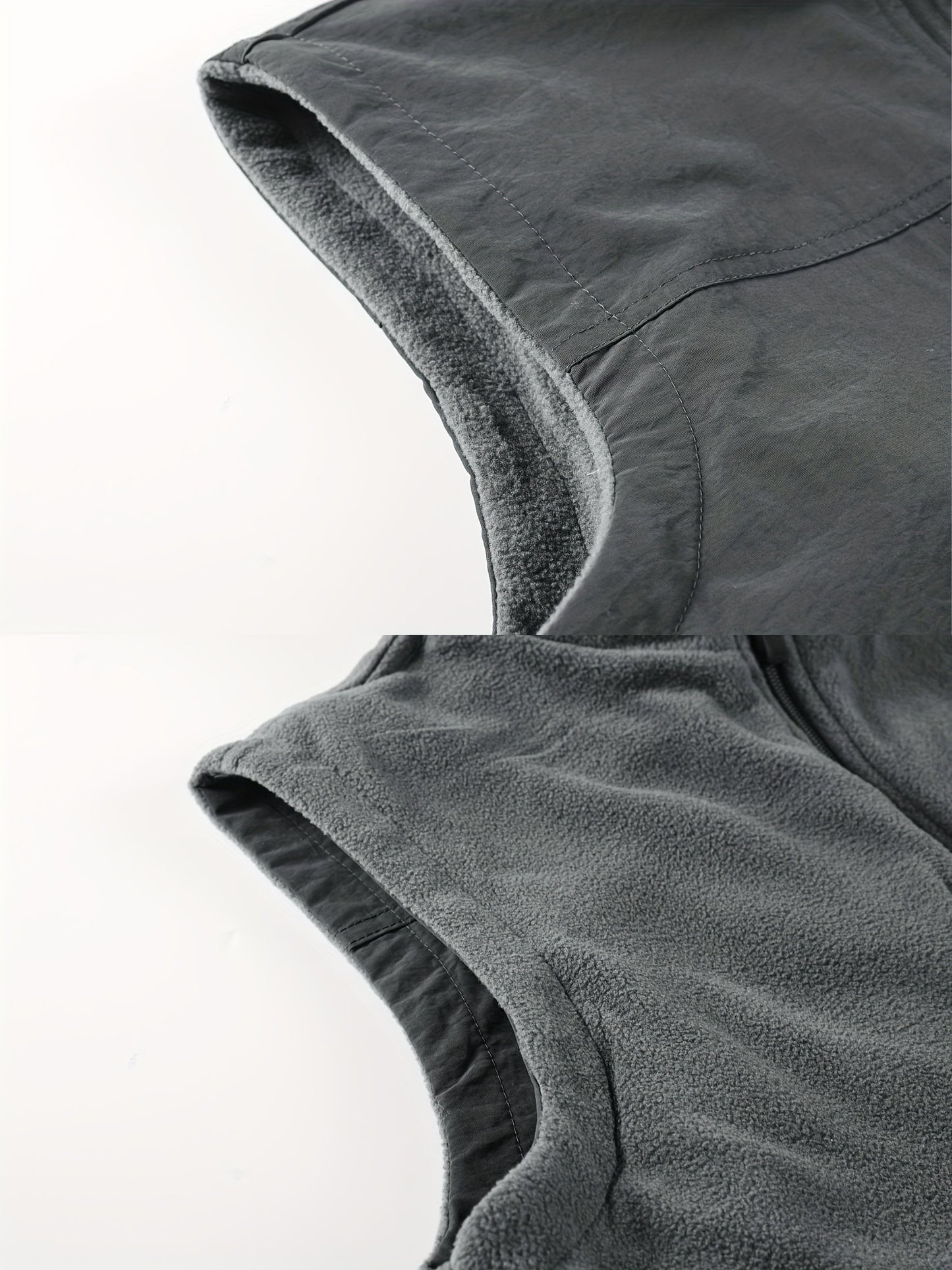 Multi Pockets Reversible Cargo Vest, Men's Casual Outwear Stand Collar Zip Up Vest For Outdoor Fishing Photography