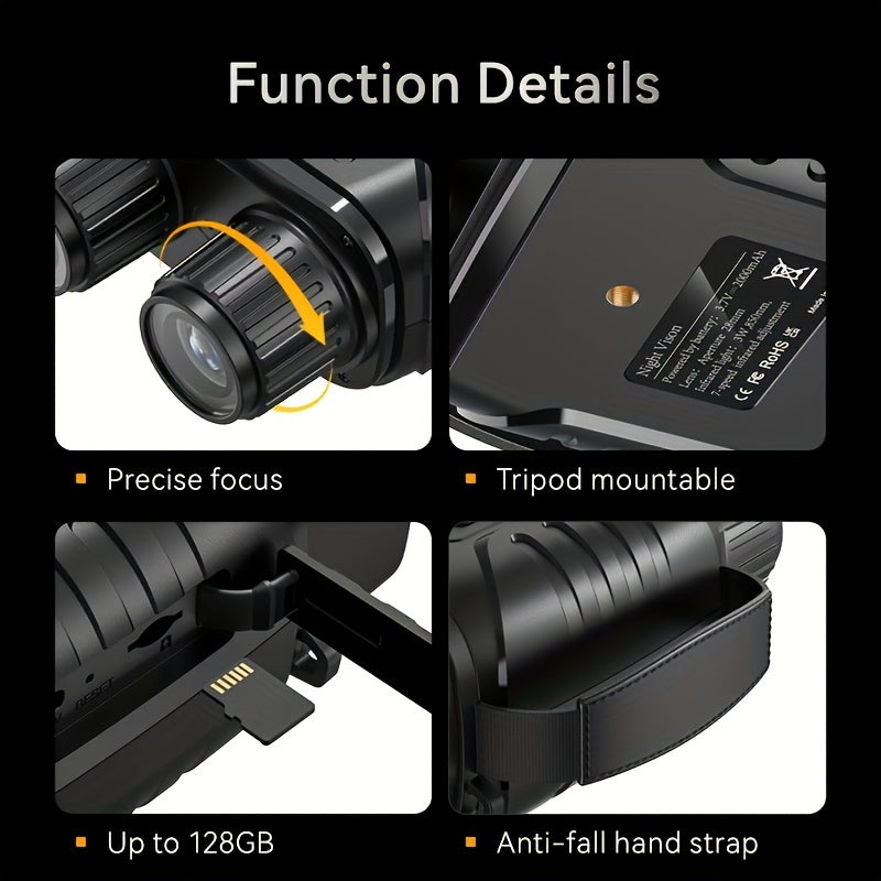 INSKAM 2.8" HD Digital Night Vision Device with 1080p Video Recording - Black Plastic Outdoor & Camping Binoculars, Up to 800m Night Vision, Battery/USB Powered, High Measurement Accuracy, Rechargeable Lithium Battery, for Hu