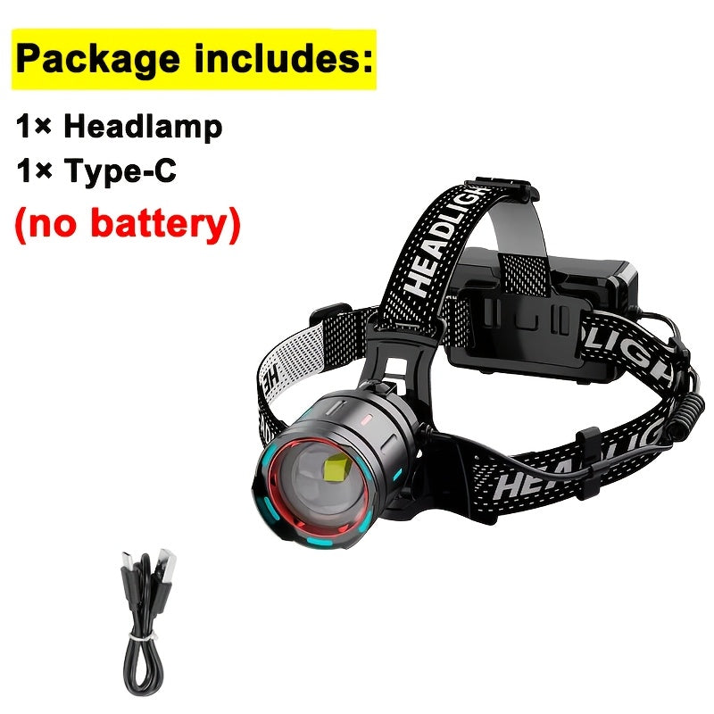Most Powerful LED Headlamp, High Power Rechargeable Headlight, 3 Modes Portable Headlamp, Used for work, outdoors, camping, hunting, fishing, etc.