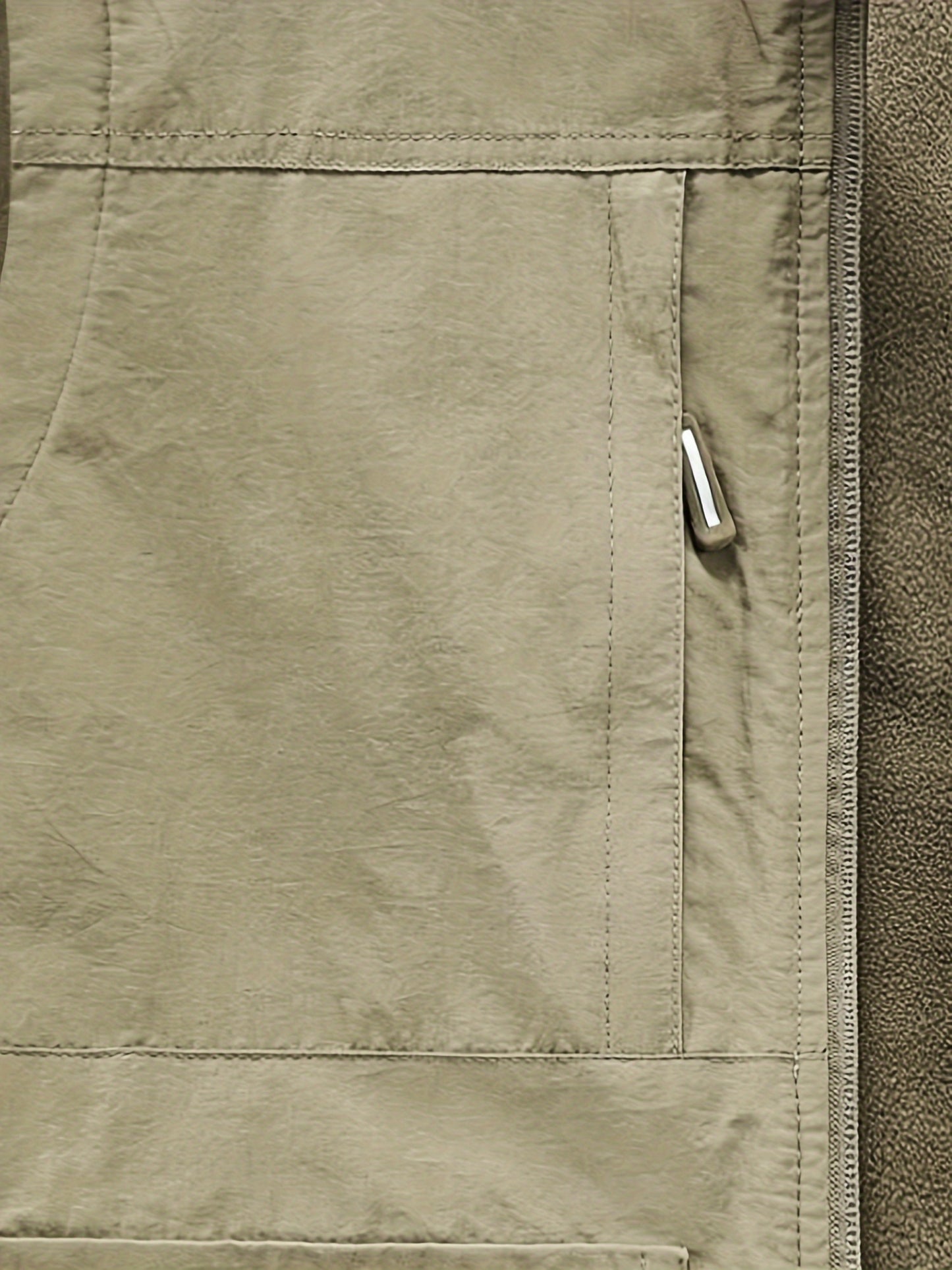 Multi Pockets Reversible Cargo Vest, Men's Casual Outwear Stand Collar Zip Up Vest For Outdoor Fishing Photography