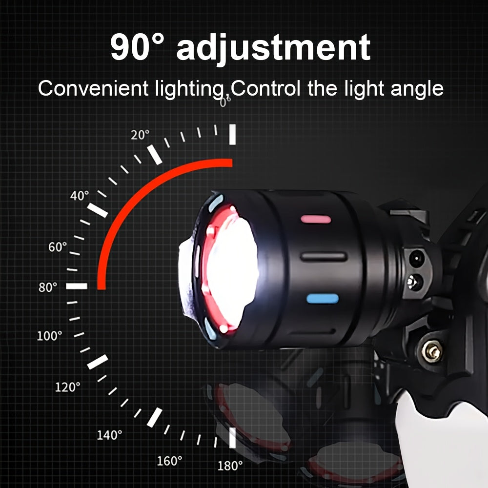 Most Powerful LED Headlamp, High Power Rechargeable Headlight, 3 Modes Portable Headlamp, Used for work, outdoors, camping, hunting, fishing, etc.