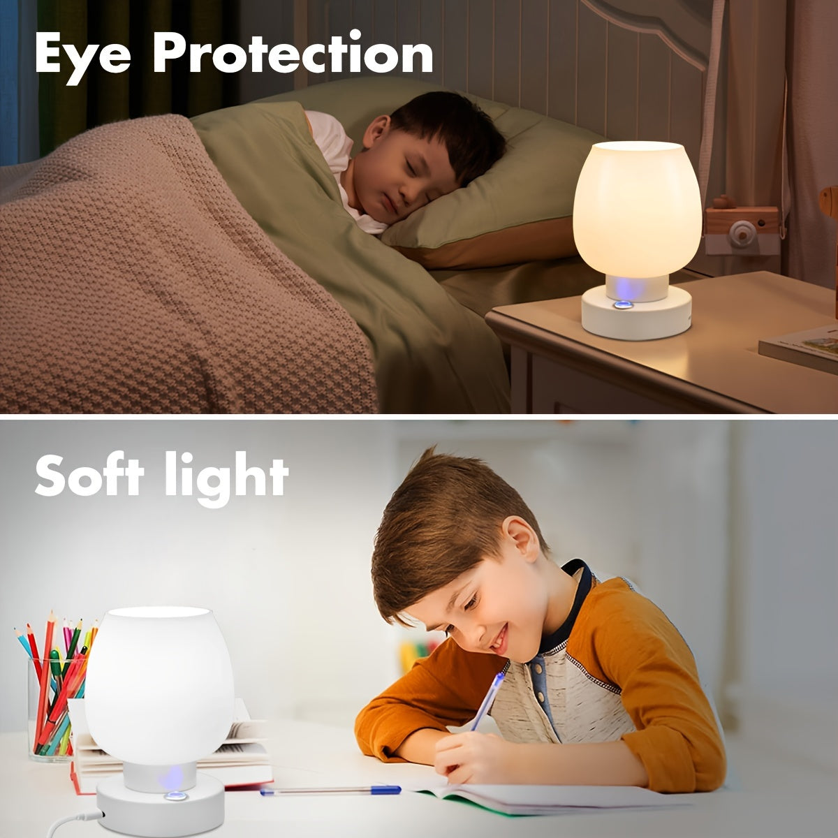 Rechargeable LED Desk Lamp with 3 Color Modes, Adjustable Brightness, Eye-Care Reading Light for Bedroom and Office