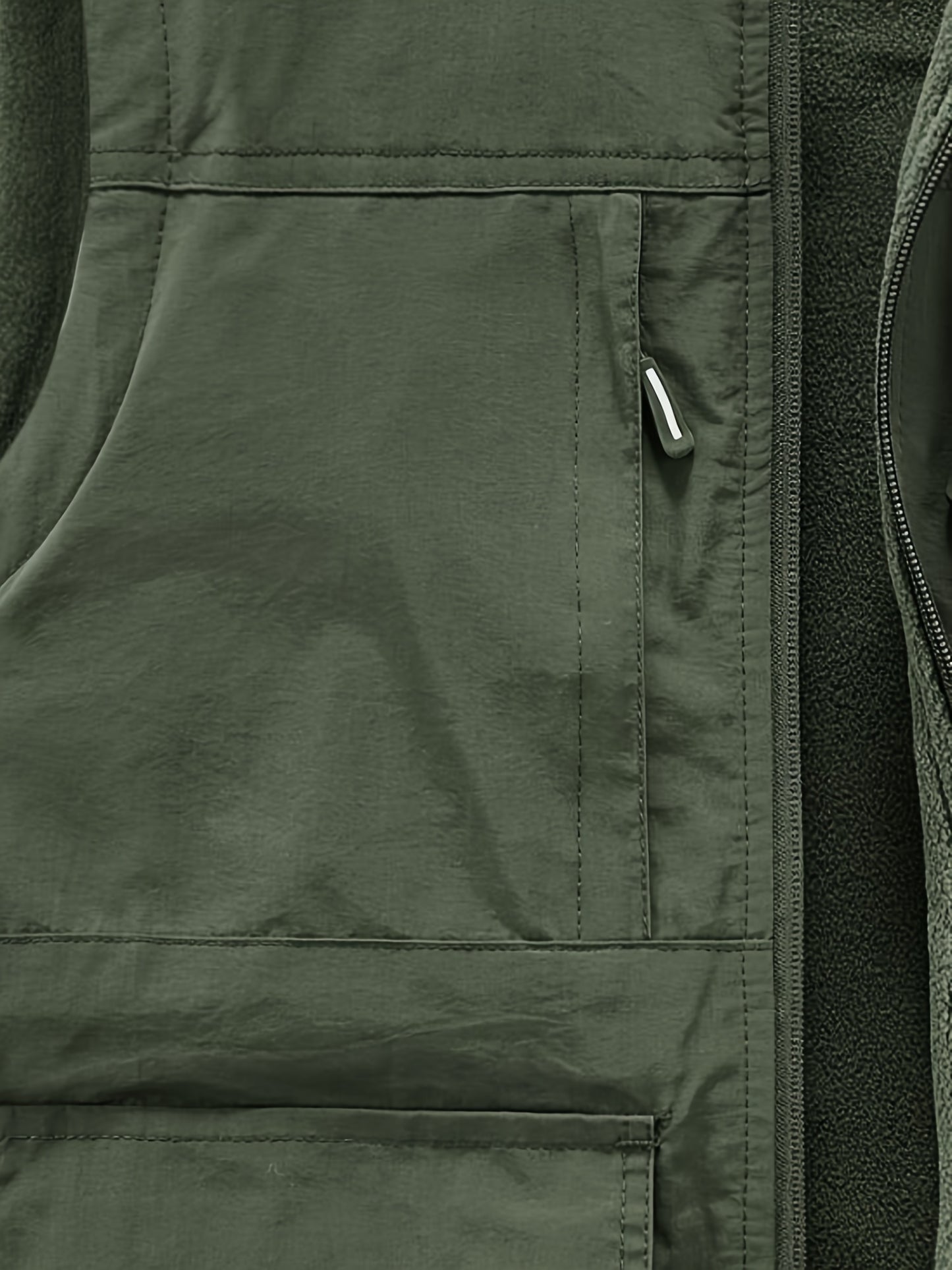 Multi Pockets Reversible Cargo Vest, Men's Casual Outwear Stand Collar Zip Up Vest For Outdoor Fishing Photography