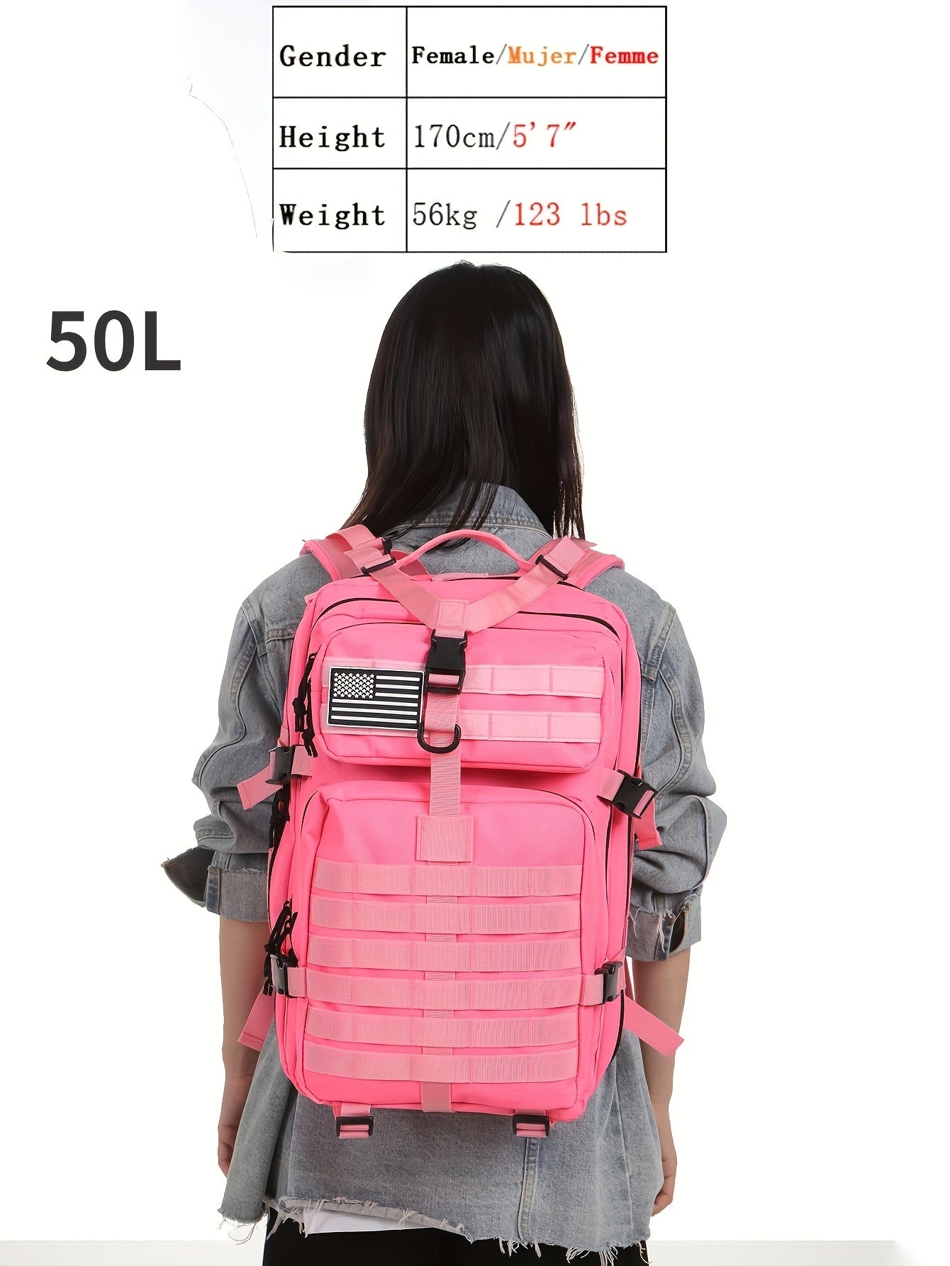 Waterproof Outdoor Backpack for Hiking, Fishing & Hunting - Durable Oxford Cloth, Camo Design, 25L/50L Capacity, Zip Closure