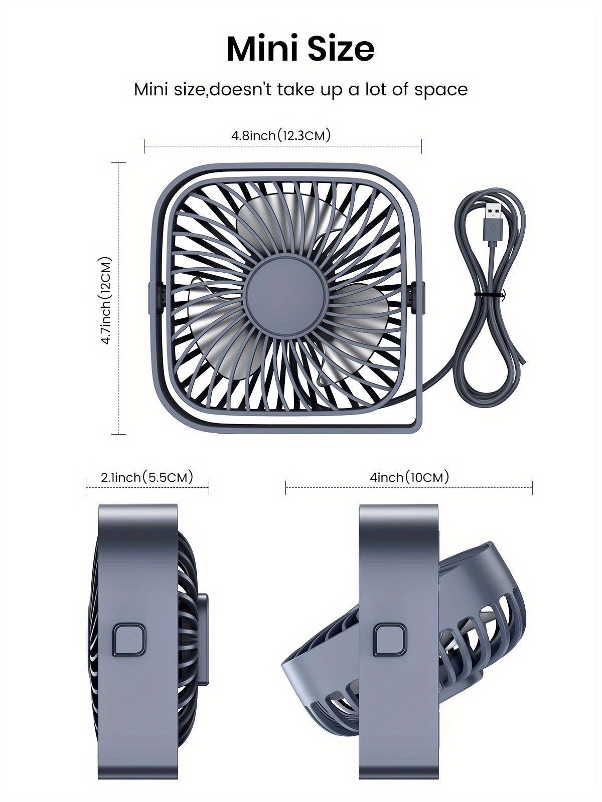 Stay Cool & Comfortable Anywhere: Portable USB Desk Fan with 3 Speeds & 360° Silent Operation