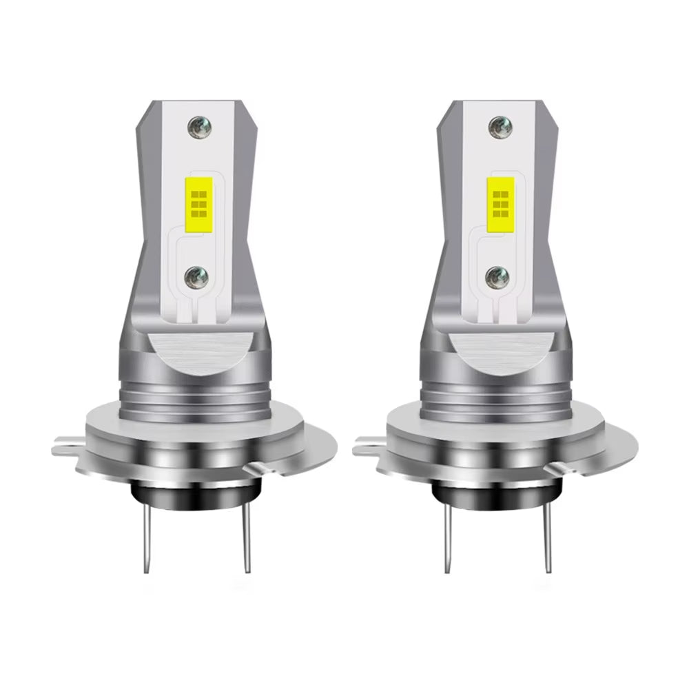 H7 LED Headlight Bulbs - 2 Pack, 12V, 18000LM, 60W, Mini Fanless Wireless Design, 5530 CSP, 6000K White Light