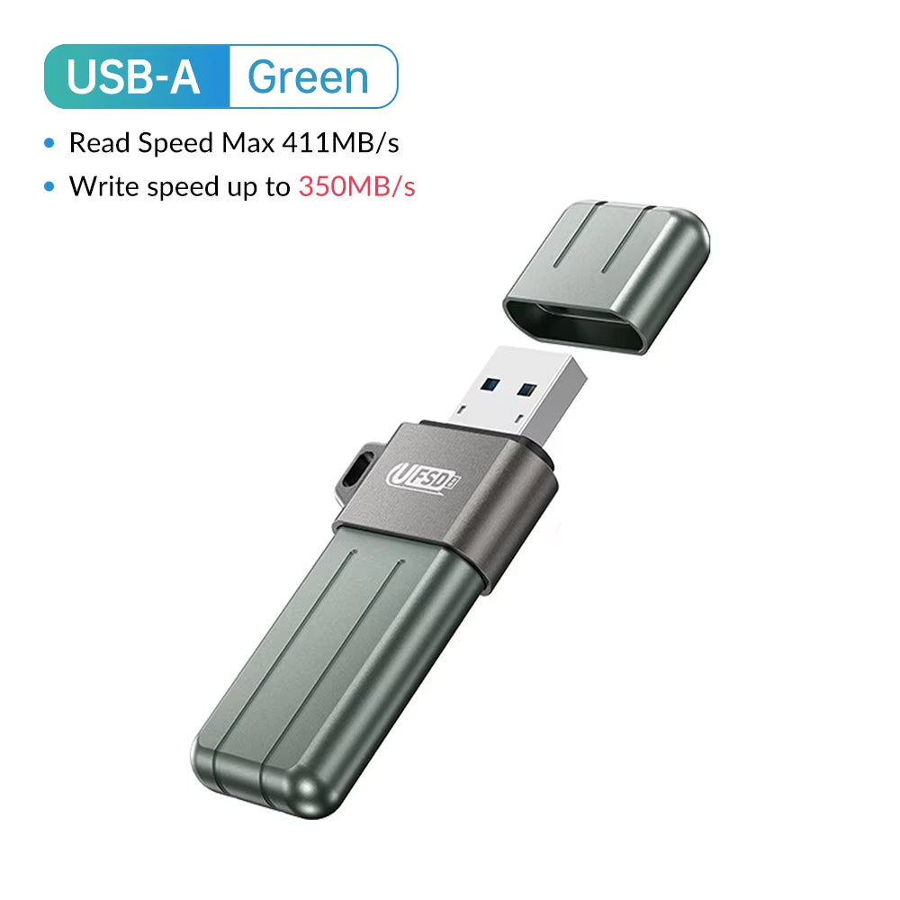 UFSD All Metal 512GB USB Flash Drive 411MB/S Pen Drives 256GB 128GB 64GB USB Stick Type C Pendrives Memory Stick U Disk