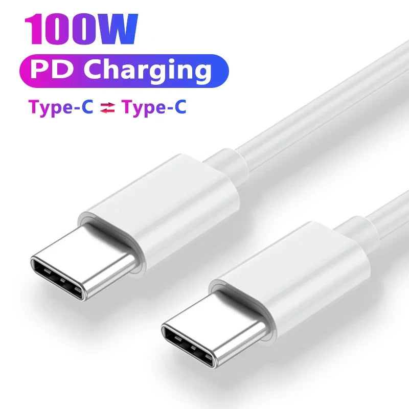 PD 100W USB C to USB Type C Cable Fast Charge Data Cable for Huawei Samsung Xiaomi Macbook Ipad Data Line Type C to Type C