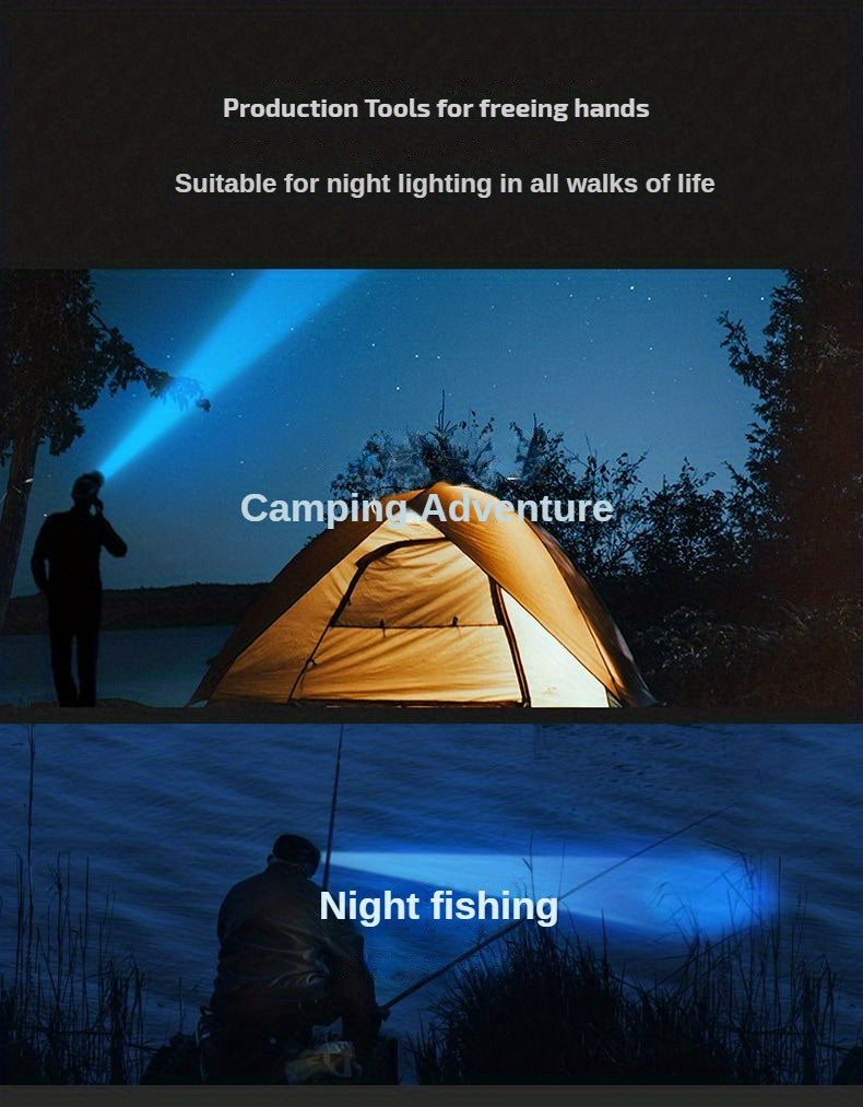 USB Rechargeable Headlamp Portable 5LED Headlight Built In Battery Torch Portable Working Light Fishing Camping Head Light For Travel, Camping, Fishing, Hunting