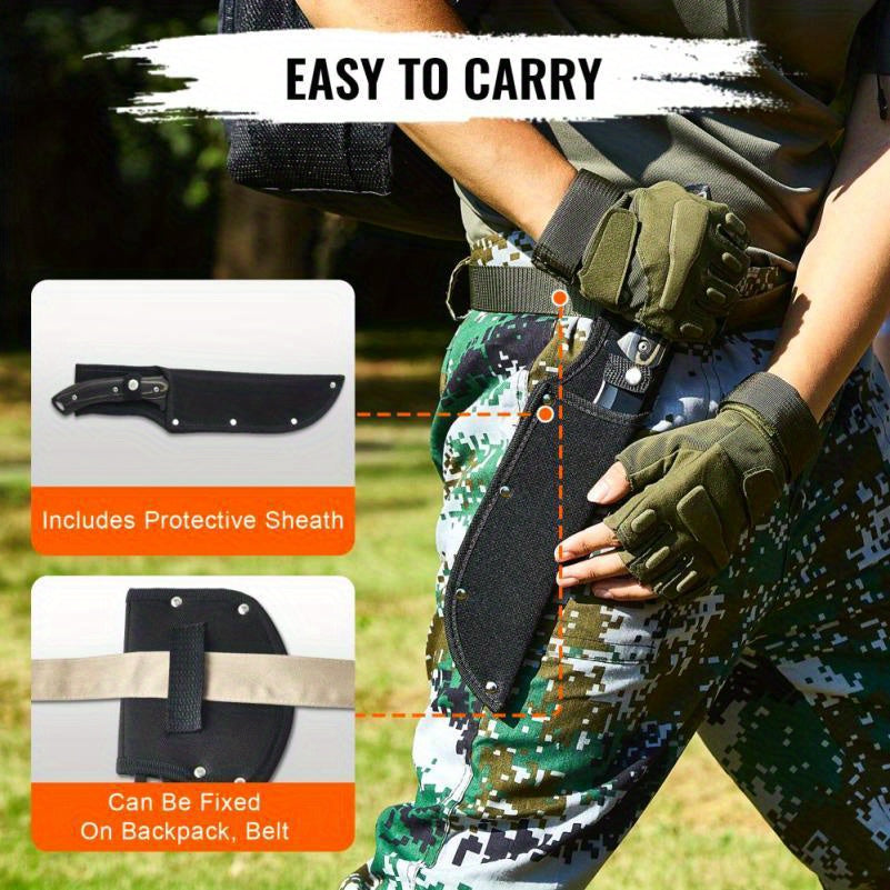 Hunting Knife And Axes Shaft Kit with Sheath, for Outdoor Camping Survival Equipment