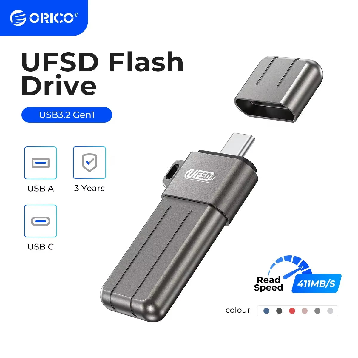 UFSD All Metal 512GB USB Flash Drive 411MB/S Pen Drives 256GB 128GB 64GB USB Stick Type C Pendrives Memory Stick U Disk