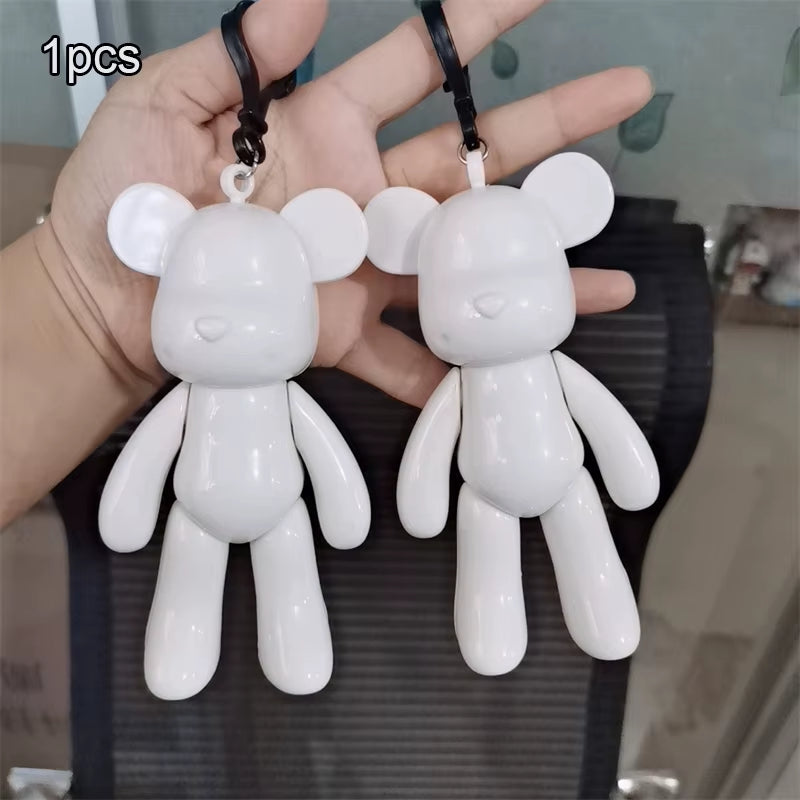 Handcrafted Creative Fluid Bear Sculpture - White Mold Doll Figurine for Home Decor and Ornaments