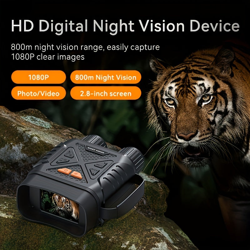 INSKAM 2.8" HD Digital Night Vision Device with 1080p Video Recording - Black Plastic Outdoor & Camping Binoculars, Up to 800m Night Vision, Battery/USB Powered, High Measurement Accuracy, Rechargeable Lithium Battery, for Hu