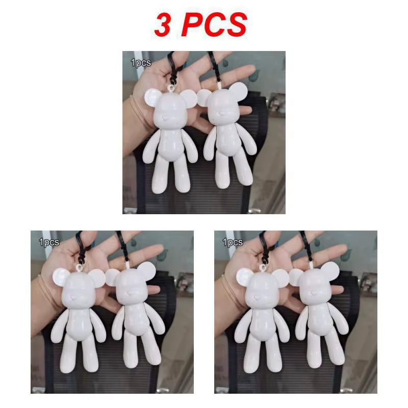 Handcrafted Creative Fluid Bear Sculpture - White Mold Doll Figurine for Home Decor and Ornaments