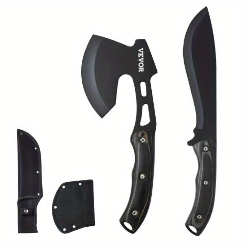 Hunting Knife And Axes Shaft Kit with Sheath, for Outdoor Camping Survival Equipment