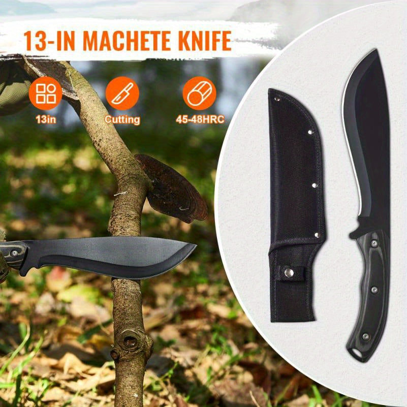 Hunting Knife And Axes Shaft Kit with Sheath, for Outdoor Camping Survival Equipment