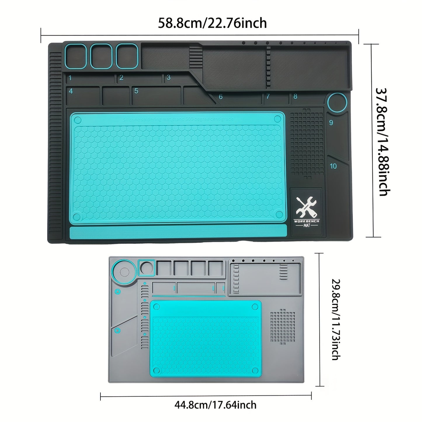 Wholesale Price Silicone/PVC Soldering Mat, Anti-slip Insulation Phone Repair Mat Screw Table Mat Set for Workbench Desk Maintenance Tools Divided Area, Heat Resistant Mat with Magnetic
