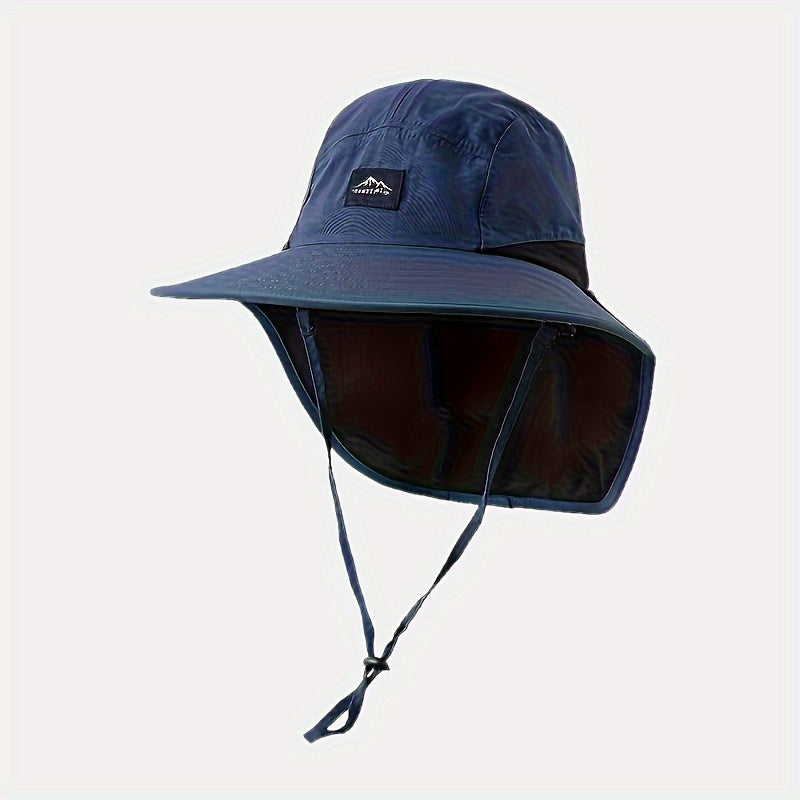 Unisex outdoor sun hat suitable for fishing, travel, camping, and hiking - made of durable polyester material, available in 4 colors: navy blue, black, khaki, and street style.