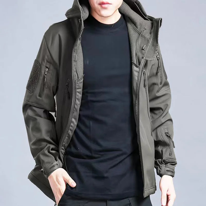 Winter Autumn Tactical Jacket Suit Men Army Softshell Tactical Waterproof Jackets Fishing Hiking Camping Climbing Fleece Jacket