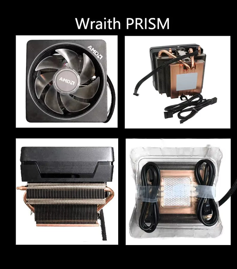New Ryzen Wraith Cooler Wraith Prism Fan Original 4 PIN Can Support R3 R5 R7 R9 CPU Can Support Motherboard