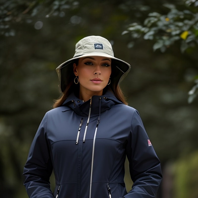 Unisex outdoor sun hat suitable for fishing, travel, camping, and hiking - made of durable polyester material, available in 4 colors: navy blue, black, khaki, and street style.