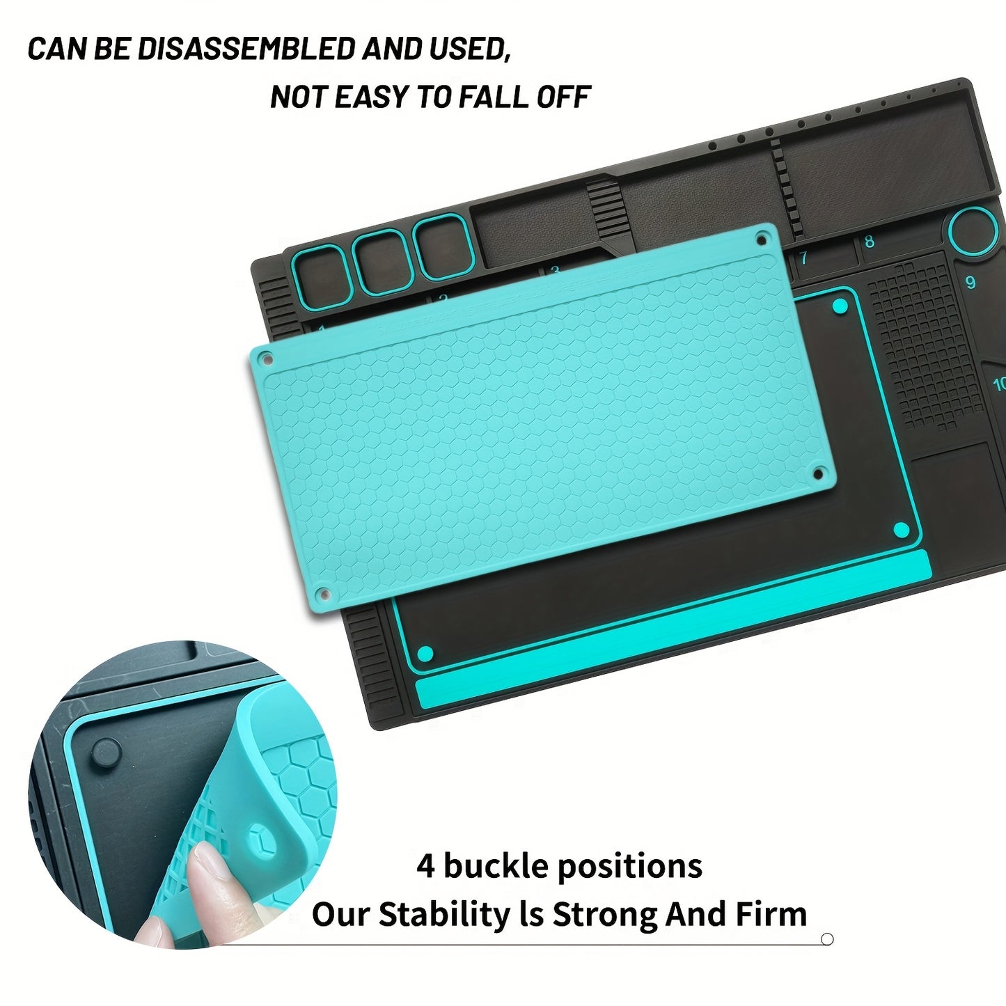 Wholesale Price Silicone/PVC Soldering Mat, Anti-slip Insulation Phone Repair Mat Screw Table Mat Set for Workbench Desk Maintenance Tools Divided Area, Heat Resistant Mat with Magnetic