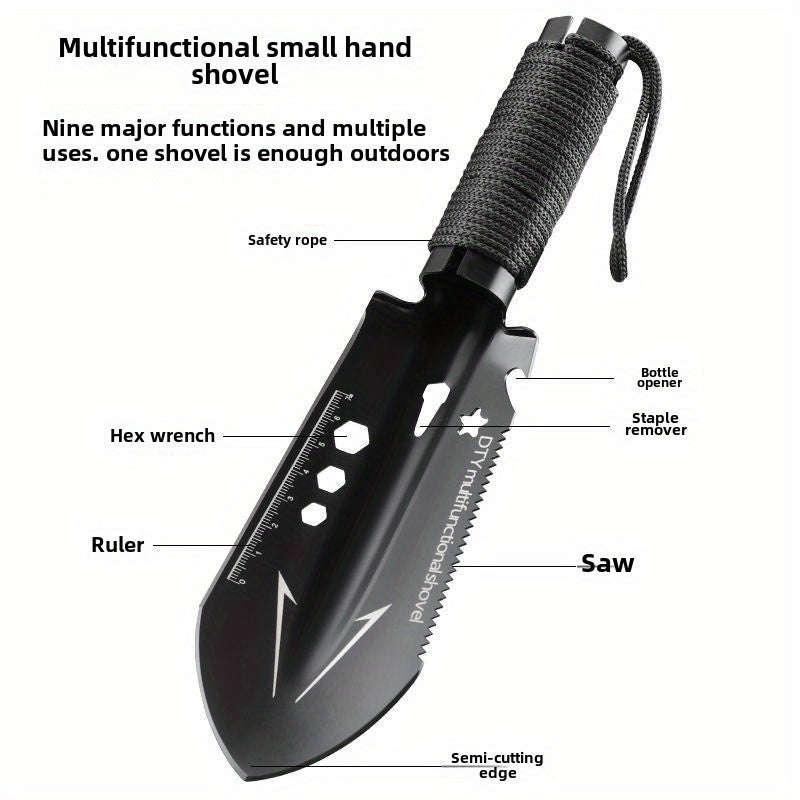 Outdoor Multi-Purpose Large Angle Shovel, Portable, Hardened, Durable, Suitable for Wilderness, Garden Lawn, Gardening, Fishing, Car Emergency