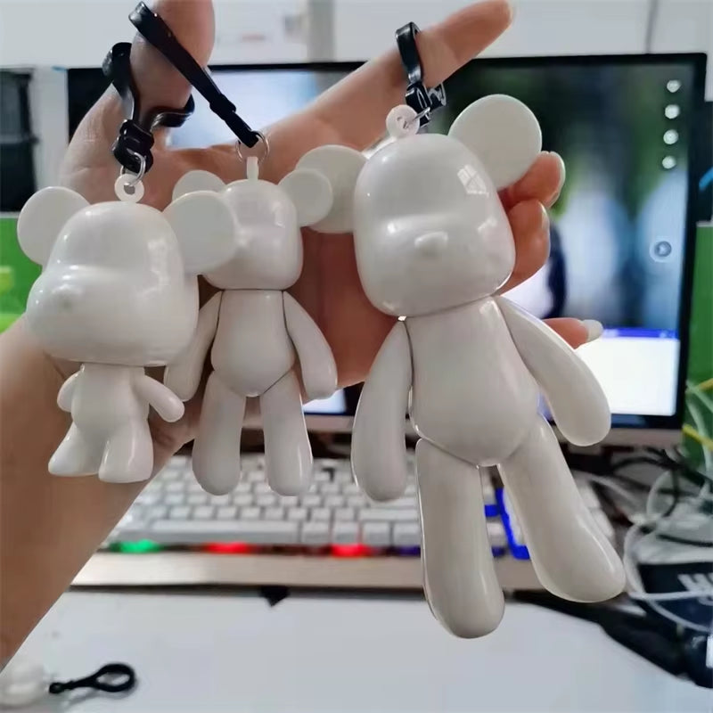Handcrafted Creative Fluid Bear Sculpture - White Mold Doll Figurine for Home Decor and Ornaments