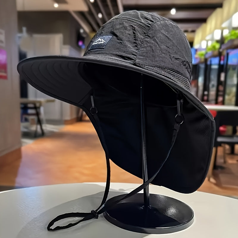 Unisex outdoor sun hat suitable for fishing, travel, camping, and hiking - made of durable polyester material, available in 4 colors: navy blue, black, khaki, and street style.