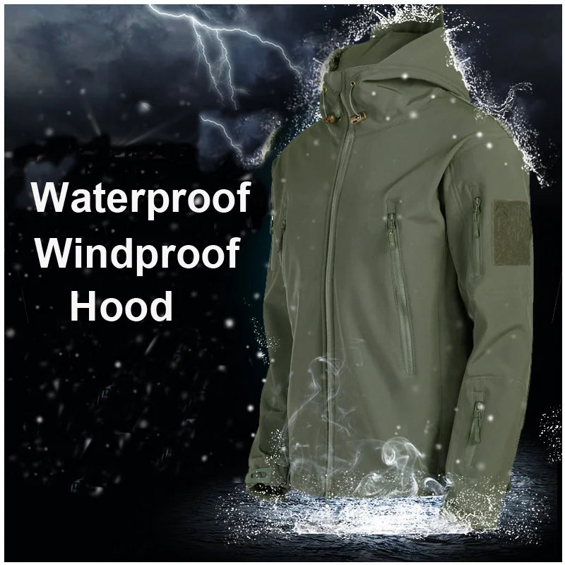 Winter Autumn Tactical Jacket Suit Men Army Softshell Tactical Waterproof Jackets Fishing Hiking Camping Climbing Fleece Jacket