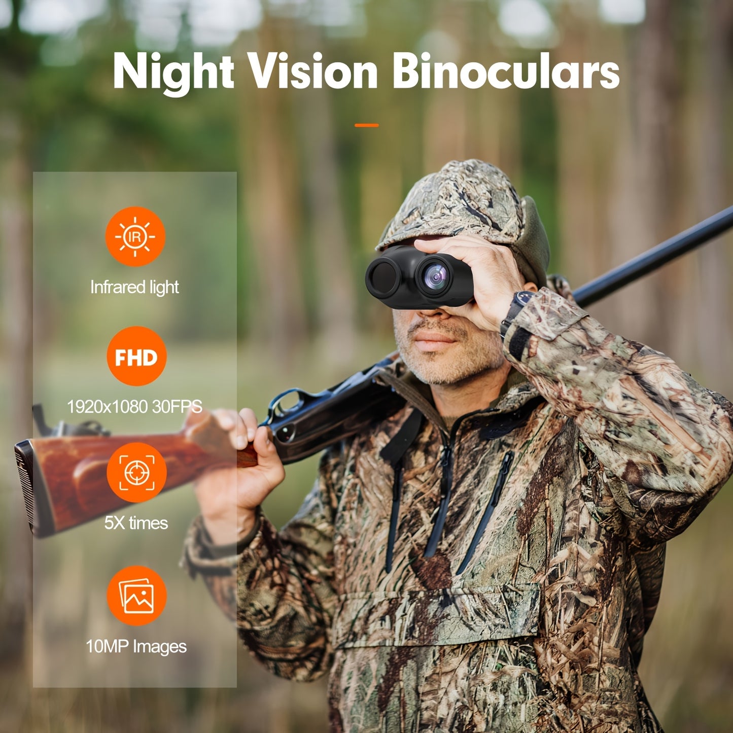 Night Vision Binoculars, Night Vision Goggles, Infrared Night Vision, HD Display Screen, Photo and Video Storage on 32GB TF Card, Head Mounted Hunting Binoculars for Travel & Outdoor Hunting