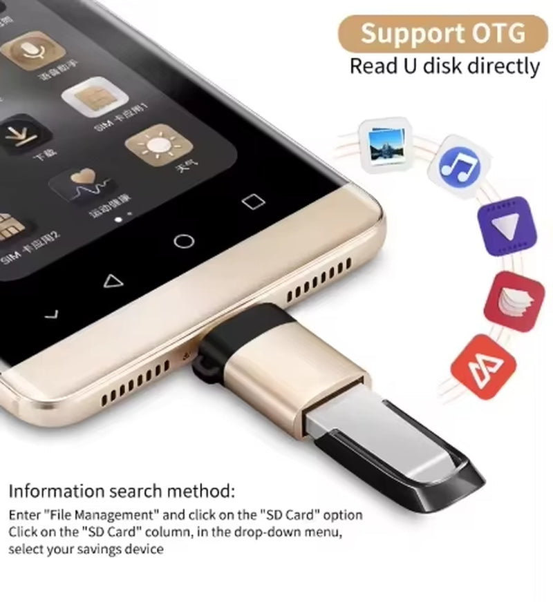 USB 3.0 Type C OTG Adapter Fast USB a to Type C Adapter for Xiaomi Huawei Mini USB Adapter Type-C OTG Cable Converter
