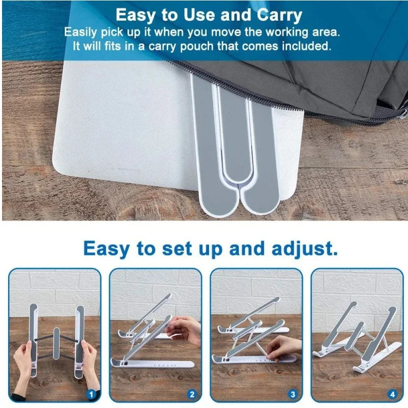 Laptop Stand Universal Computer Stand, Adjustable Angle Computer Stand, Stable, Portable and Foldable