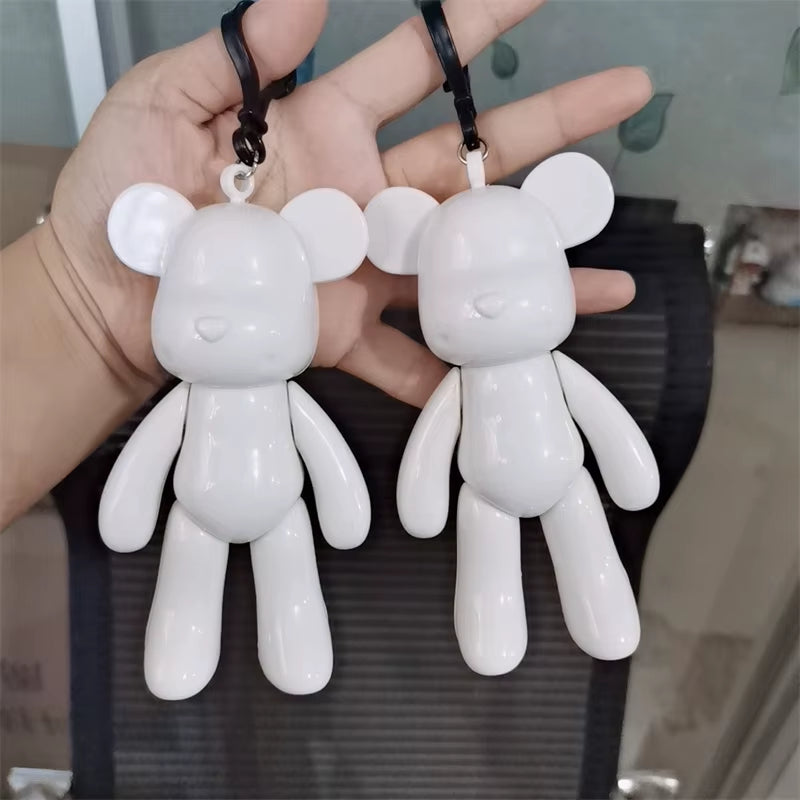 Handcrafted Creative Fluid Bear Sculpture - White Mold Doll Figurine for Home Decor and Ornaments