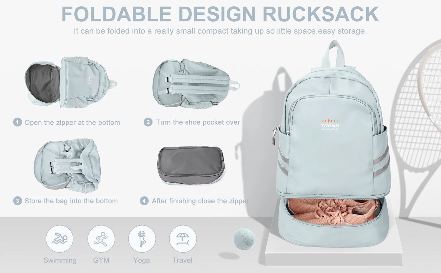 Gym Backpack for Women with Shoes Compartment & Wet Pocket Lightweight Large Travel Backpack Waterproof Sports Backpack Gym Bag