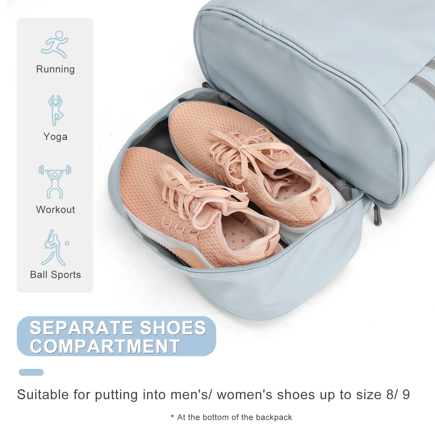 Gym Backpack for Women with Shoes Compartment & Wet Pocket Lightweight Large Travel Backpack Waterproof Sports Backpack Gym Bag