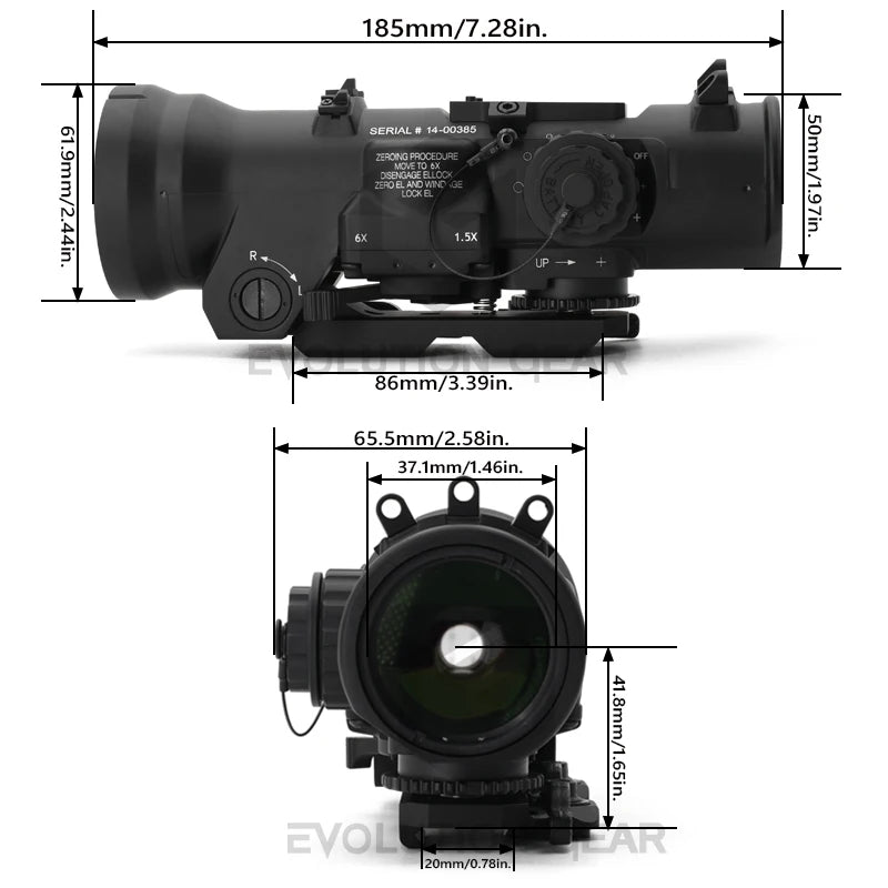 Tactical RifleScope NEW DR1.5-6x Fixed Dual Field of View Milspec Red Illmination Red Dot Sight Scope For Hunting with Killflash