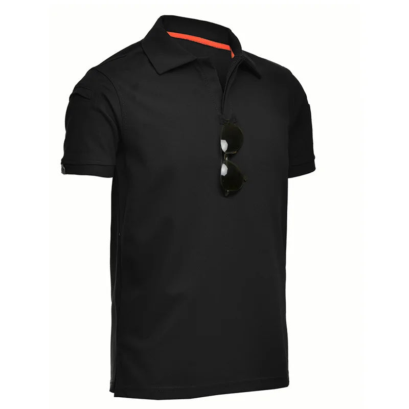 Tactical T-shirt Combat T Shirt Quick Dry Tees Men's Outdoor Hunting Camping Hiking O-Neck Lapel Short Sleeve