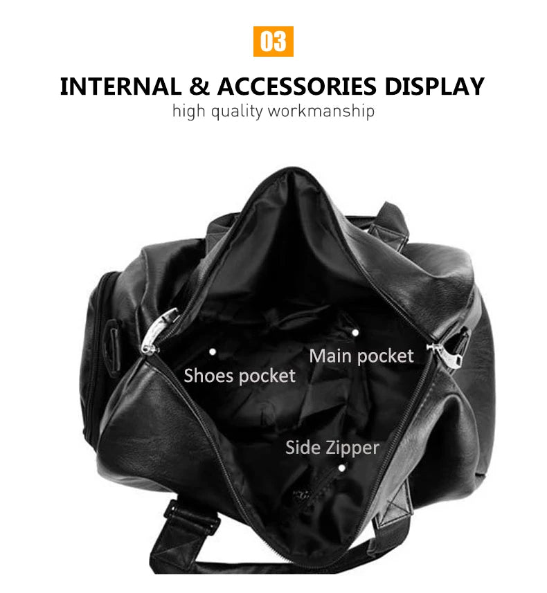 Gym Bag Leather Sport Bags Dry Wet Bags Men Training for Shoes Fitness Yoga Travel Luggage Shoulder Sac De Sport Bag weekend bag