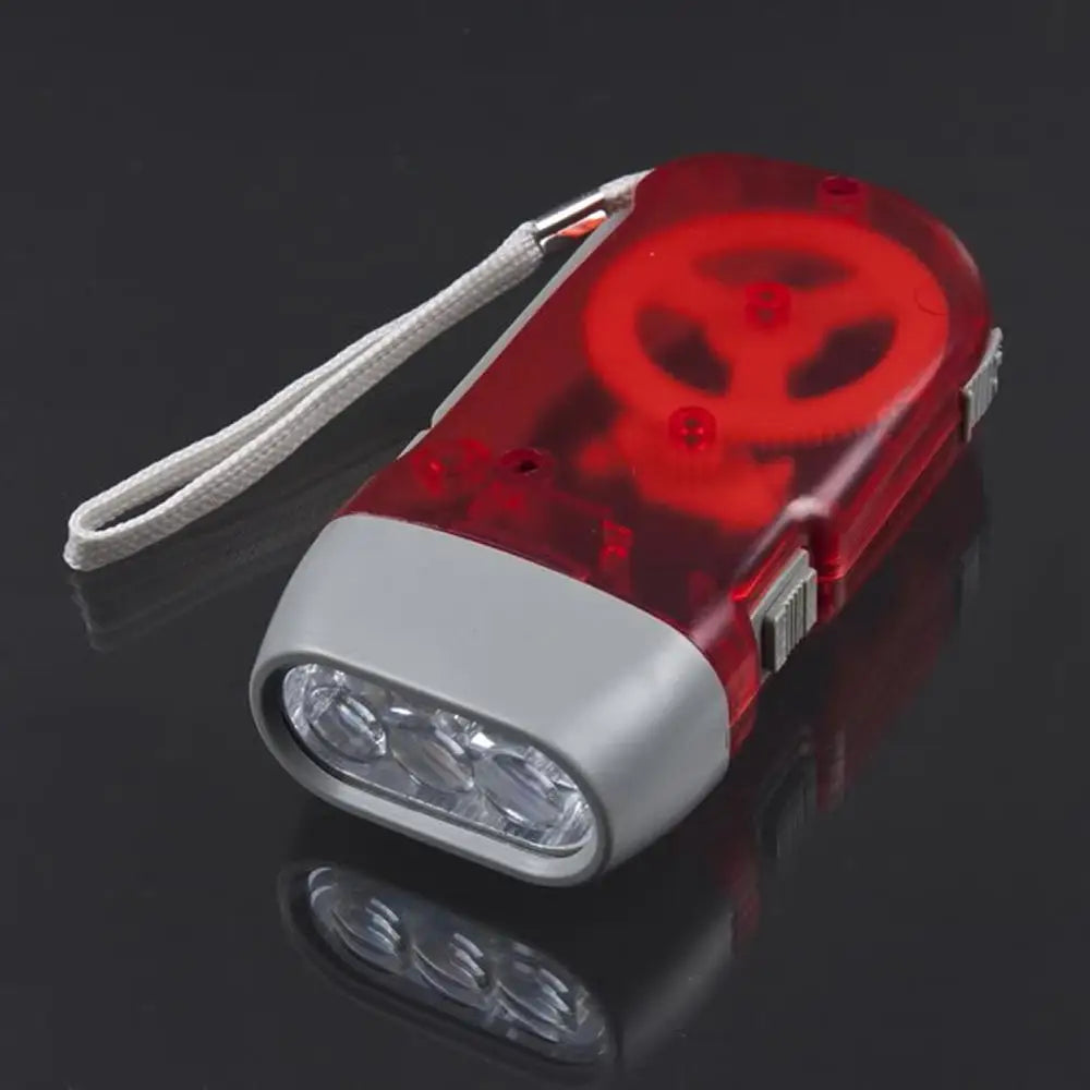 New 3 LED Hand Pressing Dynamo Crank Power Wind Up Flashlight Torch Light Hand Press Crank Camping Lamp Light for Outdoor Home