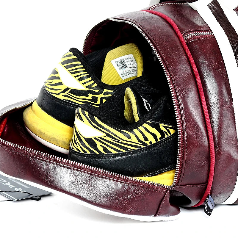 Gym Bag Men And Women Shoulder Bag Messenger Portable Training Basketball Bag Cylinder Travel Bag Sports Leather Handbag Tennis