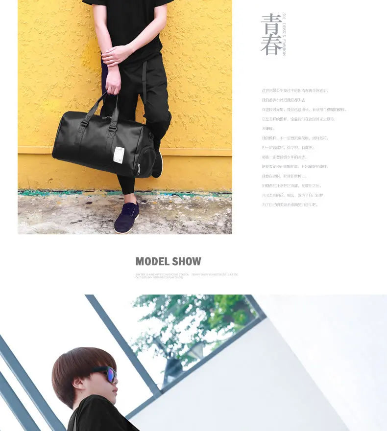 Gym Bag Leather Sport Bags Dry Wet Bags Men Training for Shoes Fitness Yoga Travel Luggage Shoulder Sac De Sport Bag weekend bag