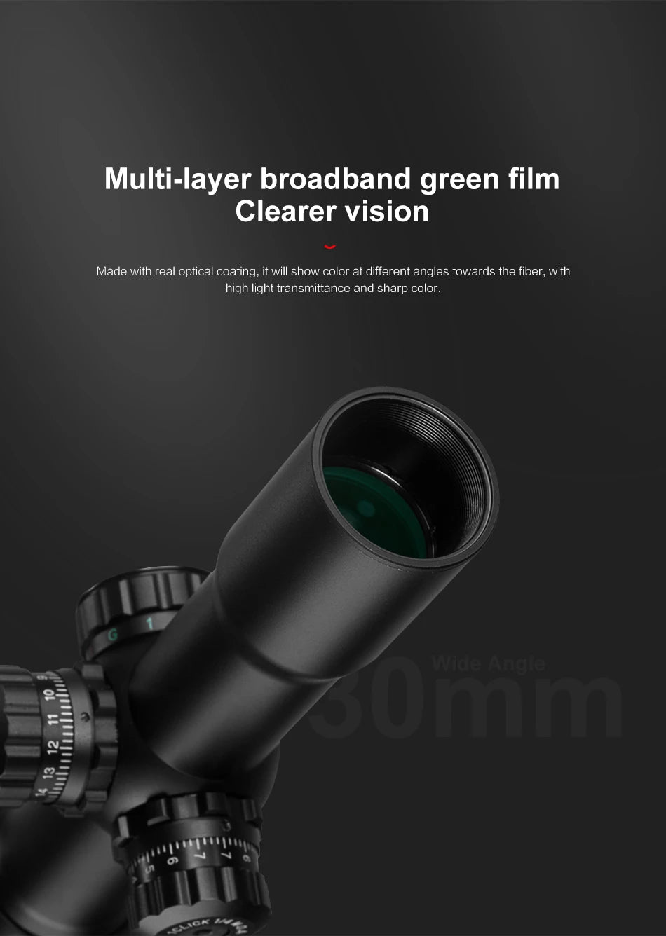 FIRE WOLF 1.5-4X30 Hunting Tactical Optical Rifle Scope with Red Green Illuminated Cross Turret lock Scope Range Airsoft Mirror