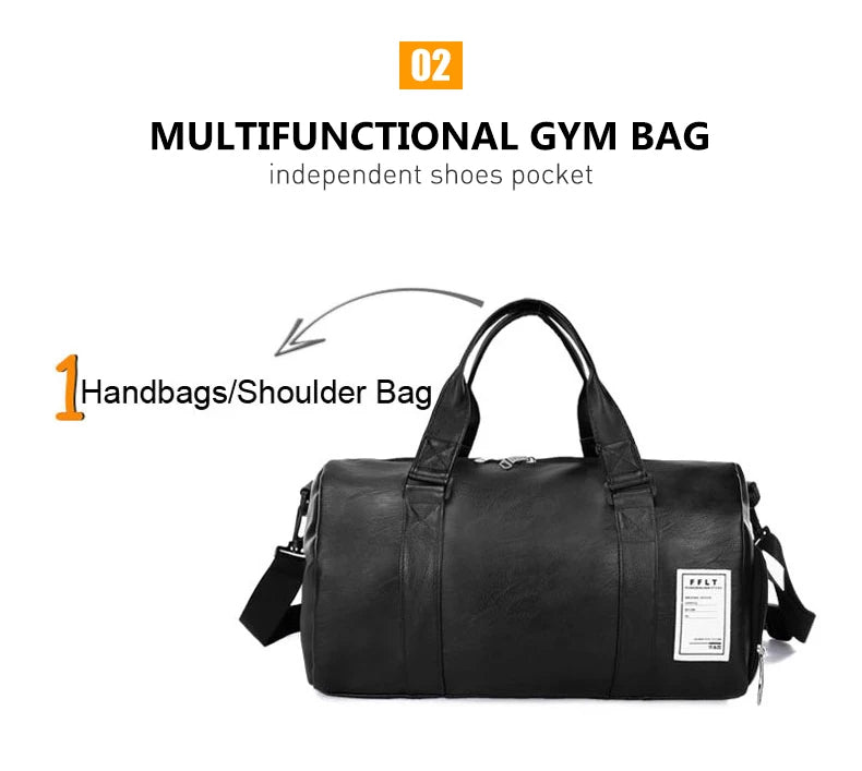 Gym Bag Leather Sport Bags Dry Wet Bags Men Training for Shoes Fitness Yoga Travel Luggage Shoulder Sac De Sport Bag weekend bag